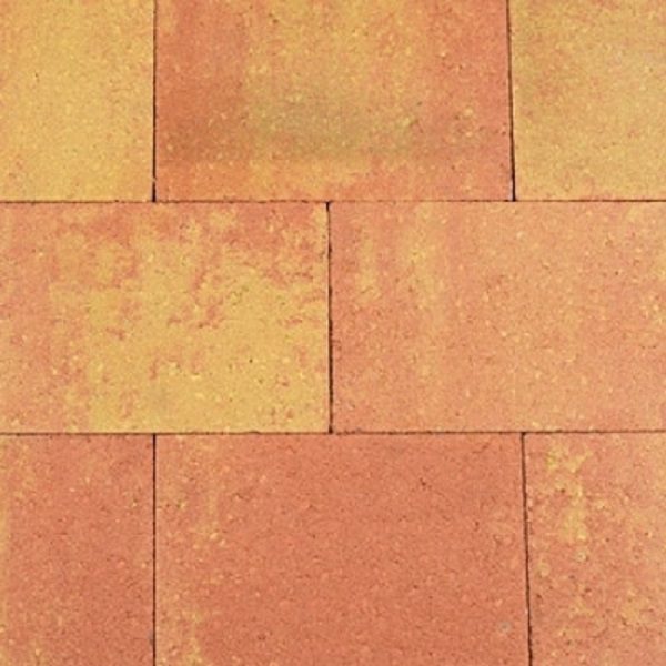 Straksteen 20x20x6 cm Terracotta-Geel | Steenvoordeel
