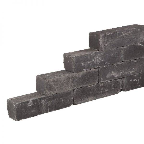 Blockstone Muurelement Getrommeld 15x15x45 Black - 29838 - Steenvoordeel.nl