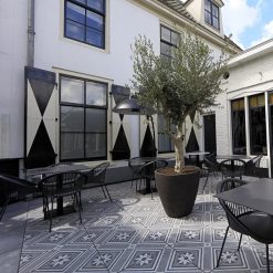 32444 GeoCeramica 60X60X4 Concreet Flower Decorate 3 - Steenvoordeel