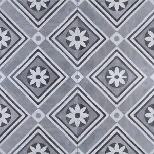 32444 GeoCeramica 60X60X4 Concreet Flower Decorate - Steenvoordeel