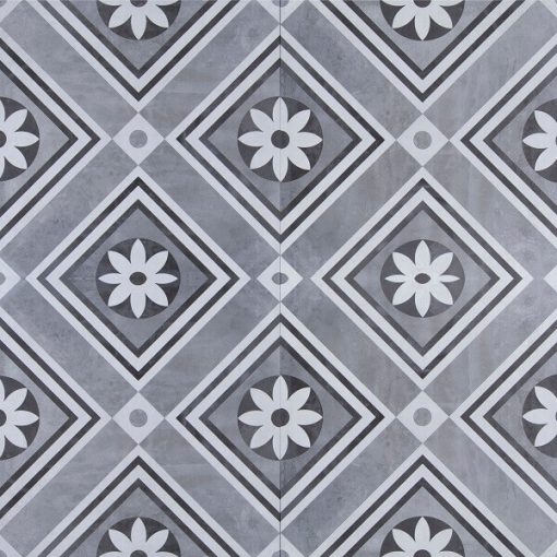 32444 GeoCeramica 60X60X4 Concreet Flower Decorate - Steenvoordeel