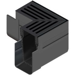 ACO Slimline hoekelement met zwart rooster 34024 | Steenvoordeel