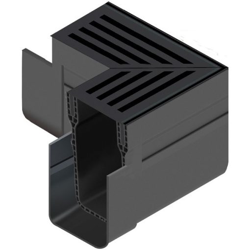 ACO Slimline hoekelement met zwart rooster 34024 | Steenvoordeel