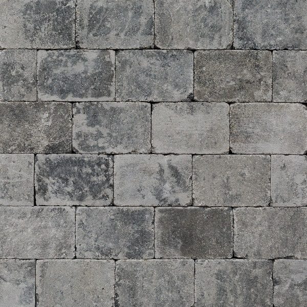 39186 -Trommelsteen 21x14x7 cm grijszwart | Steenvoordeel