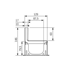 46703 Aco Hexa Slotline goot 1000 mm met 2 opzetstukken afmetingen | Steenvoordeel