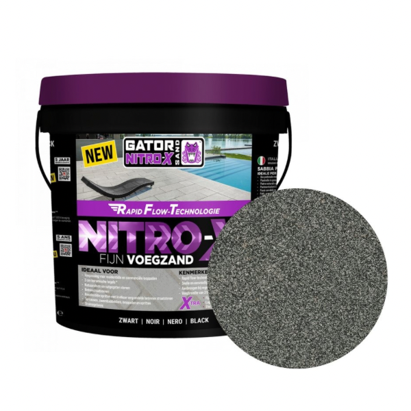 Gator Nitro X fijn voegmortel Donkergrijs 12,5 kg emmer | Bestellen bij Steenvoordeel.nl