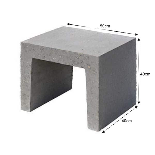 U-element 40x40x50 cm Taupe | Bestellen bij Steenvoordeel.nl