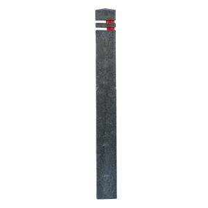 Anti-Verkeerspaal 15x15x140 cm zwart met reflectie rood-wit 75684 | Steenvoordeel