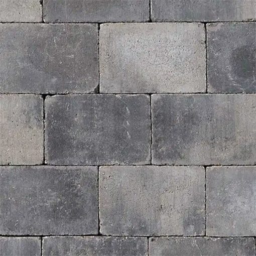 Trommelsteen 20x30x6 Grijs-Zwart
