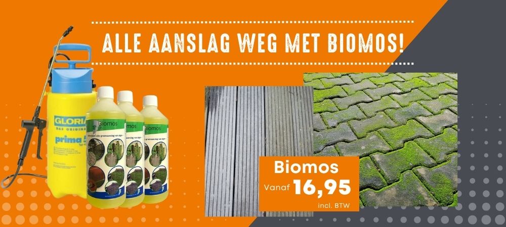 Biomos voor reinigen van de bestrating | Bestellen bij steenvoordeel.nl