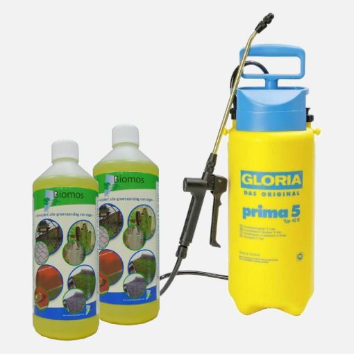 Biomos set 2x1 liter met drukspuit | nu online kopen bij Steenvoordeel