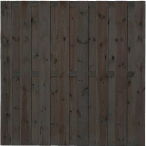 Steigerhouten tuinscherm 180x180 cm Recht Old Black | Steenvoordeel