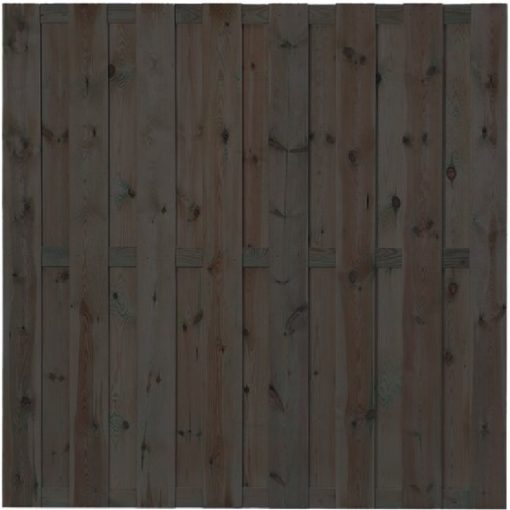 Steigerhouten tuinscherm 180x180 cm Recht Old Black | Steenvoordeel