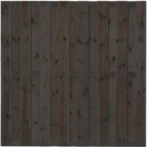 Steigerhouten tuinscherm 180x180 cm Recht Old Black | Steenvoordeel