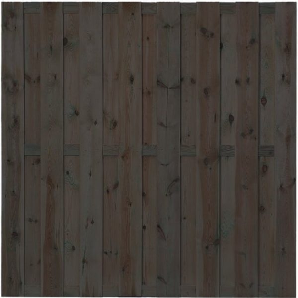 Steigerhouten tuinscherm 180x180 cm Recht Old Black | Steenvoordeel