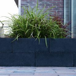 Linea muurblok 15x15 cm Antraciet Strak