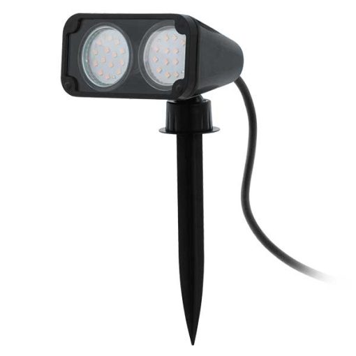 NEMA 1 2xGU10 LED Buitenspot op spies zwart - 431246 - Nu online verkrijgbaar op Steenvoordeel