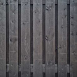 Steigerhouten tuinscherm 180x180 cm recht Zwart - Steenvoordeel