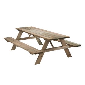 Picknicktafel met opklapbare banken - Steenvoordeel